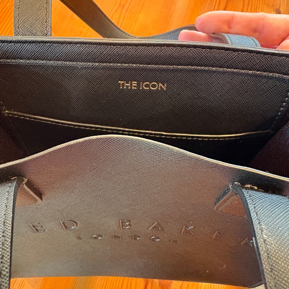 Ted Baker Black Leather Icon Tote Bag - Picture 3 of 5